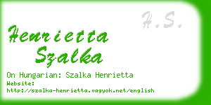 henrietta szalka business card